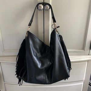 Black Fringe Shoulder Bag